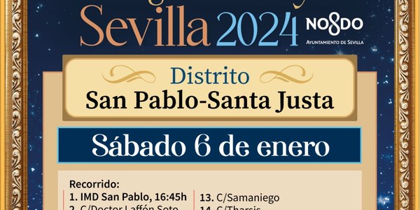 Cartel Cabalgatas de Reyes Distrito San Pablo-Santa Justa 2024