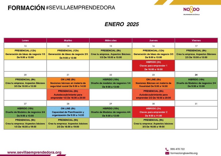 Calendario Enero 2025